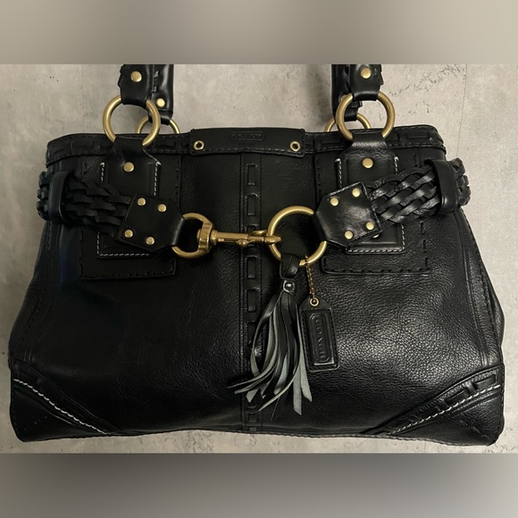 Coach Black Leather Satchel - Picture 13 of 15